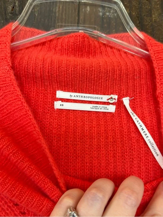 Anthropologie Ezra Short-Sleeve Sweater Tee in Bright Pink 100% cashmere - Picture 5 of 9